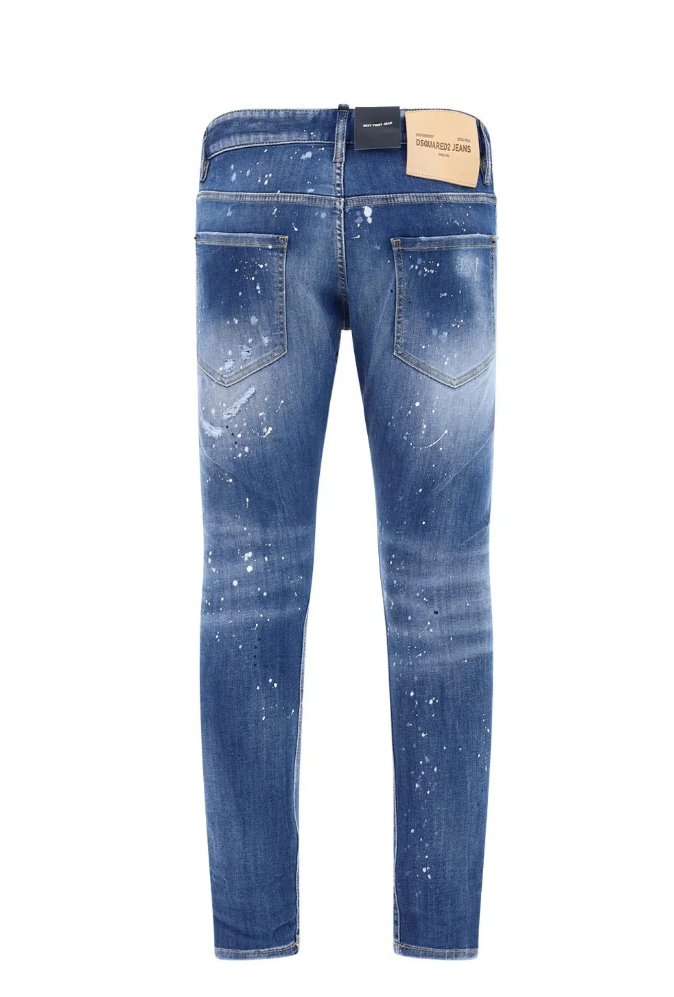 Dsquared2 Logo Patch Vintage Effect Denim Jeans