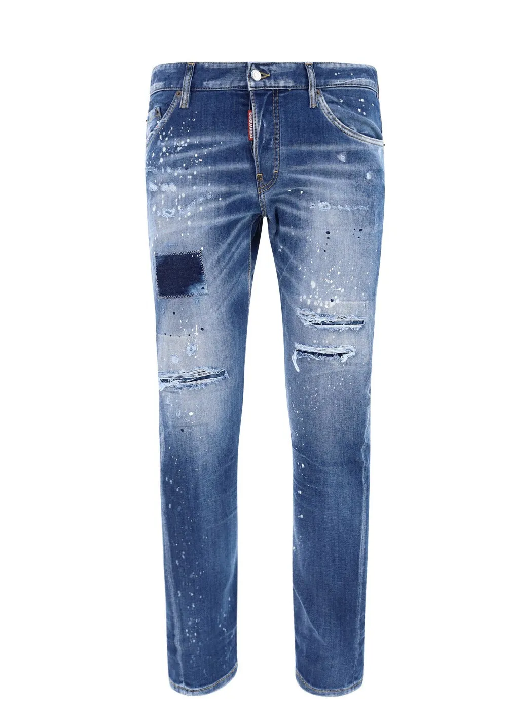 Dsquared2 Logo Patch Vintage Effect Denim Jeans