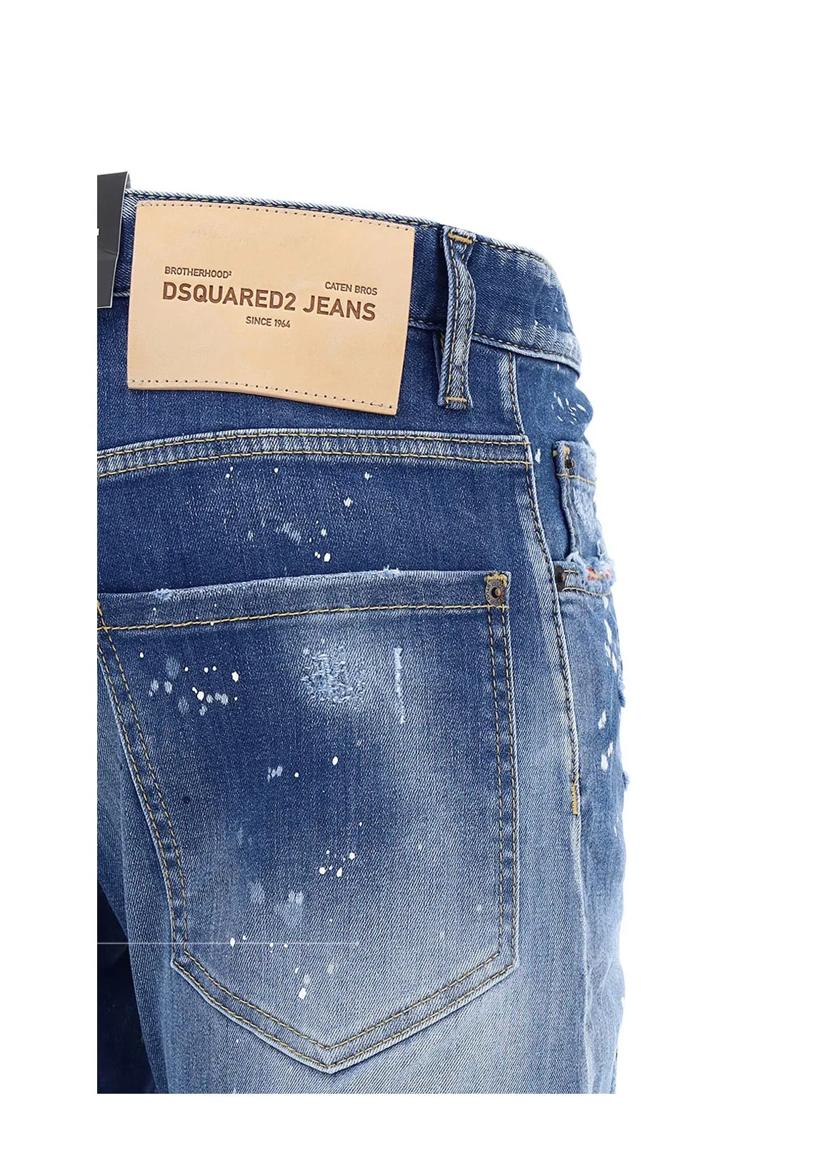 Dsquared2 Logo Patch Vintage Effect Denim Jeans