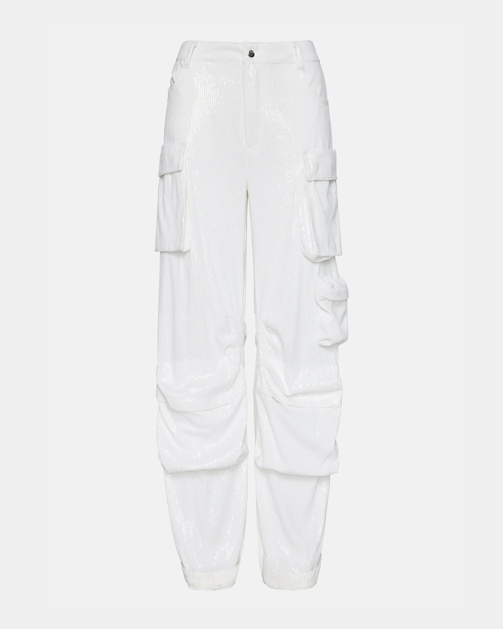DUO SEQUIN PANT WHITE