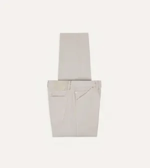 Ecru Lightweight Cotton Canvas Five-Pocket Jeans