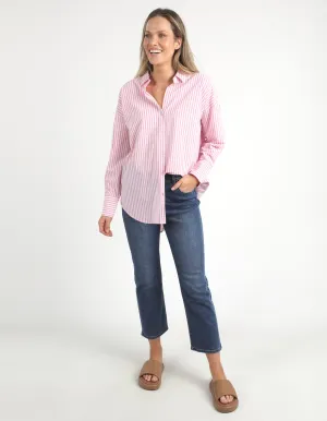 Elm Delia Stripe Shirt Strawberry Pink/White Stripe