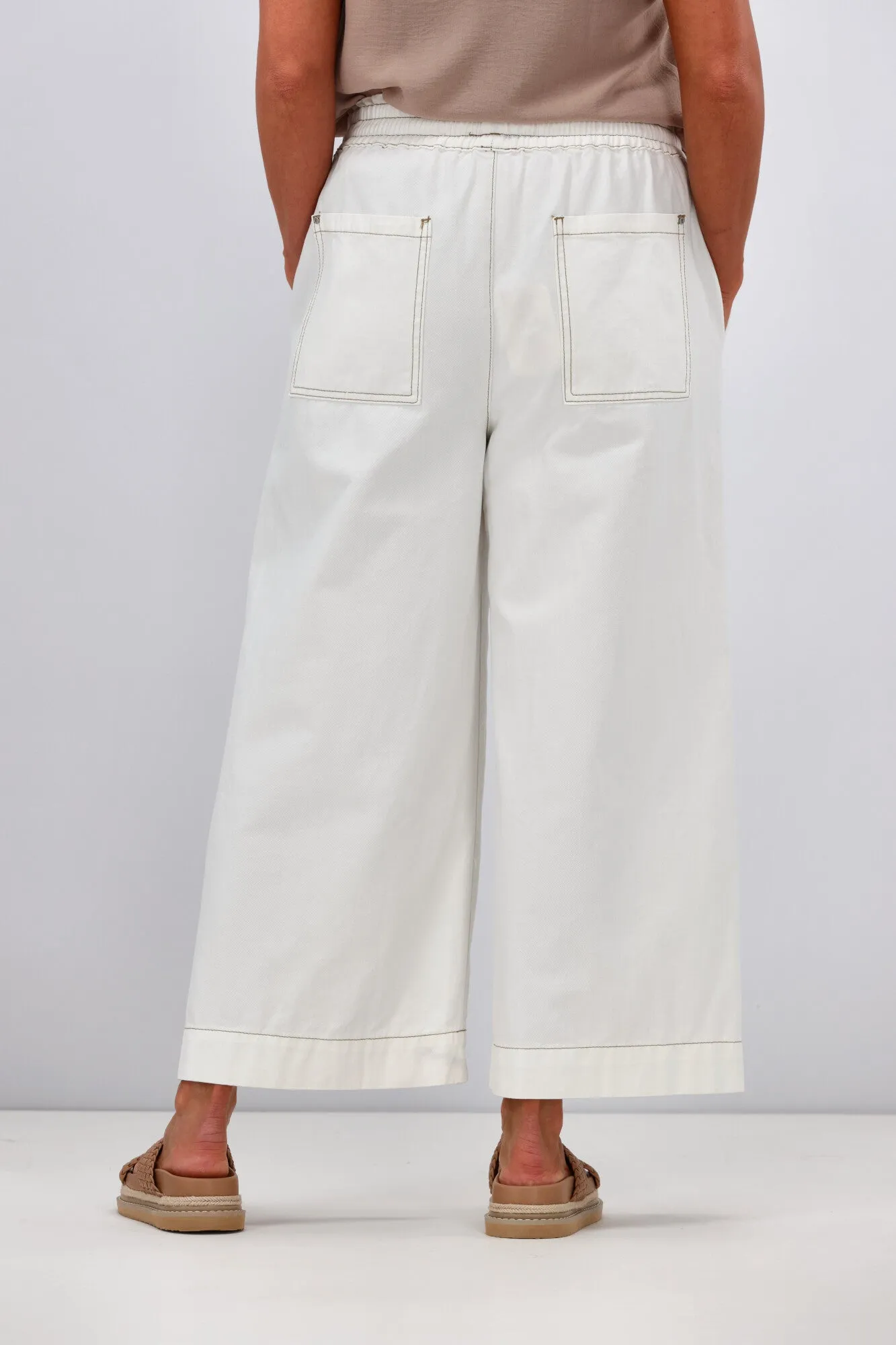 Elm Greta Wide Leg Pant White