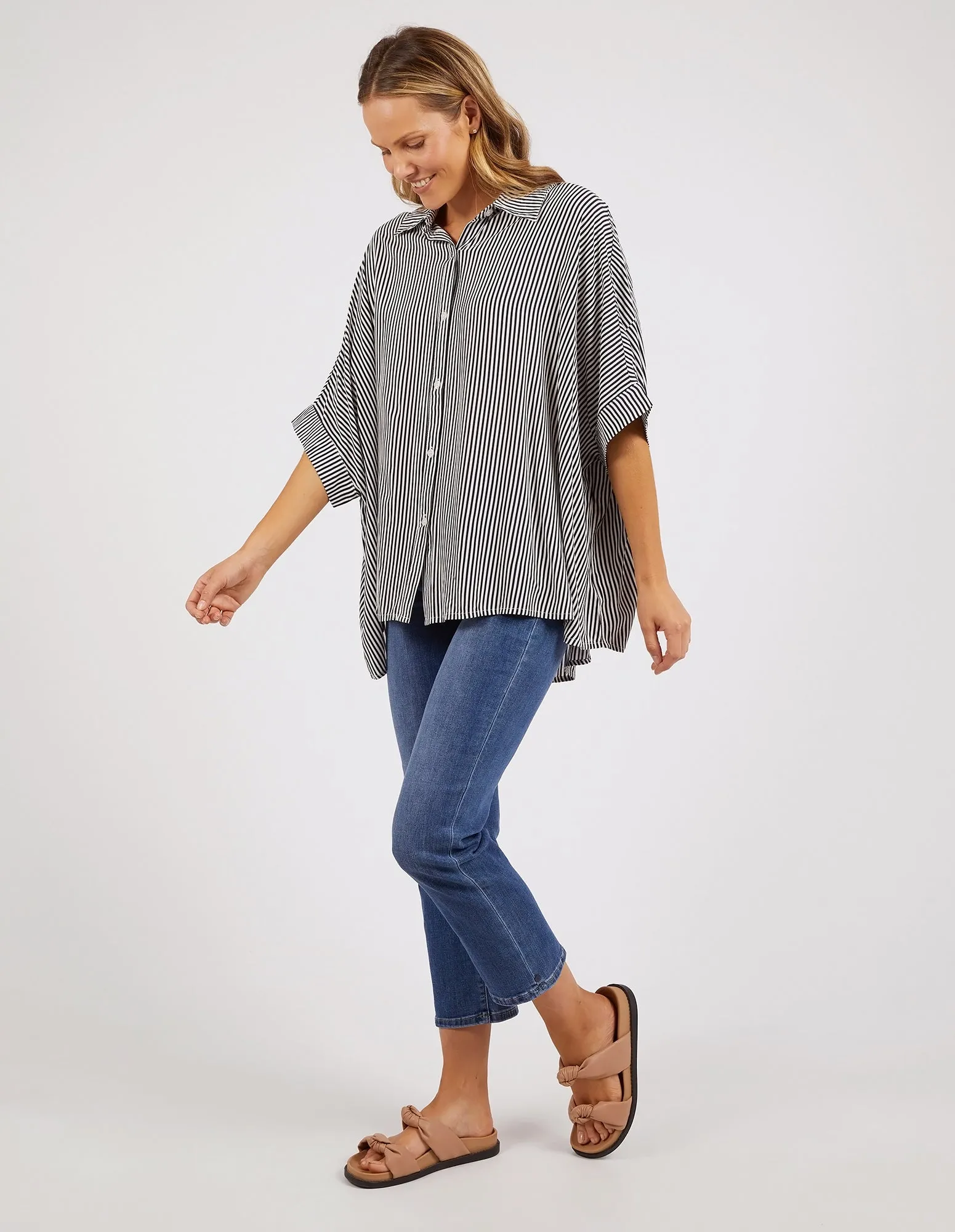Elm Luna Shirt Navy/White Stripe