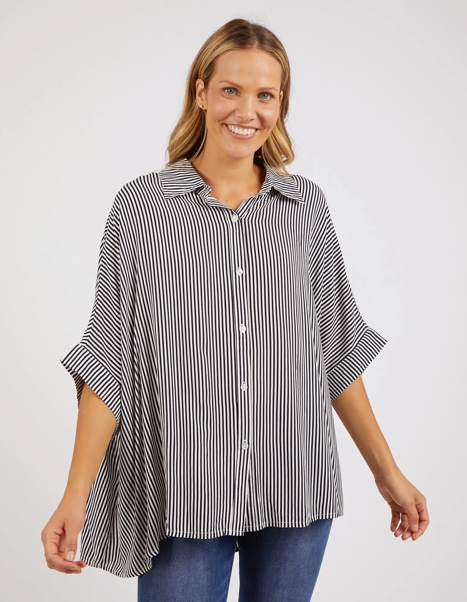 Elm Luna Shirt Navy/White Stripe