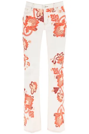 Etro Tree Of Life Printed Mid Rise Jeans