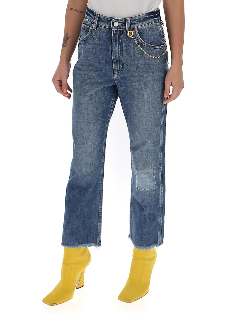 Givenchy Chain Detail Cropped Jeans