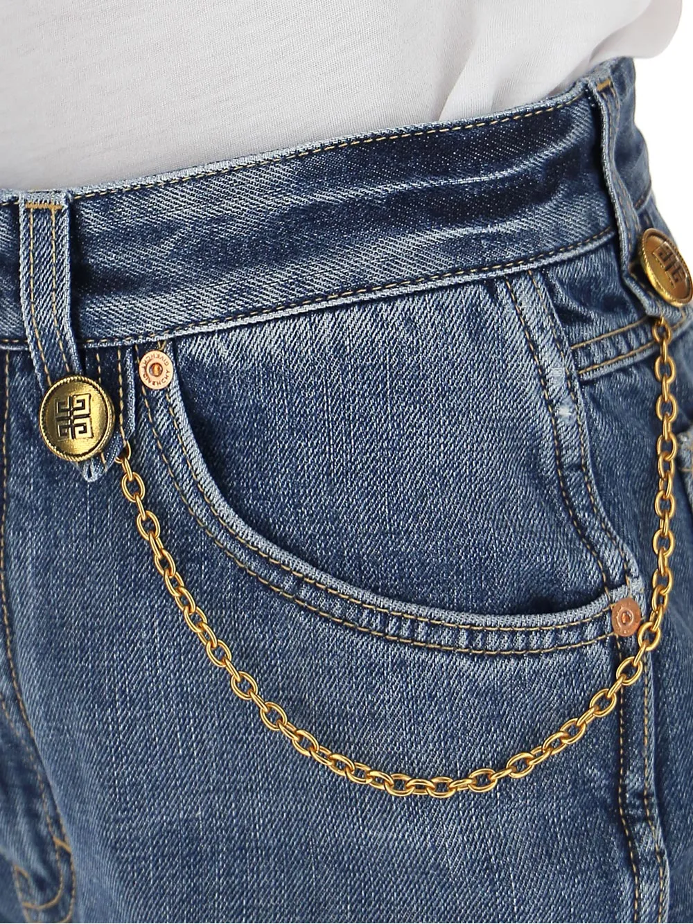 Givenchy Chain Detail Cropped Jeans