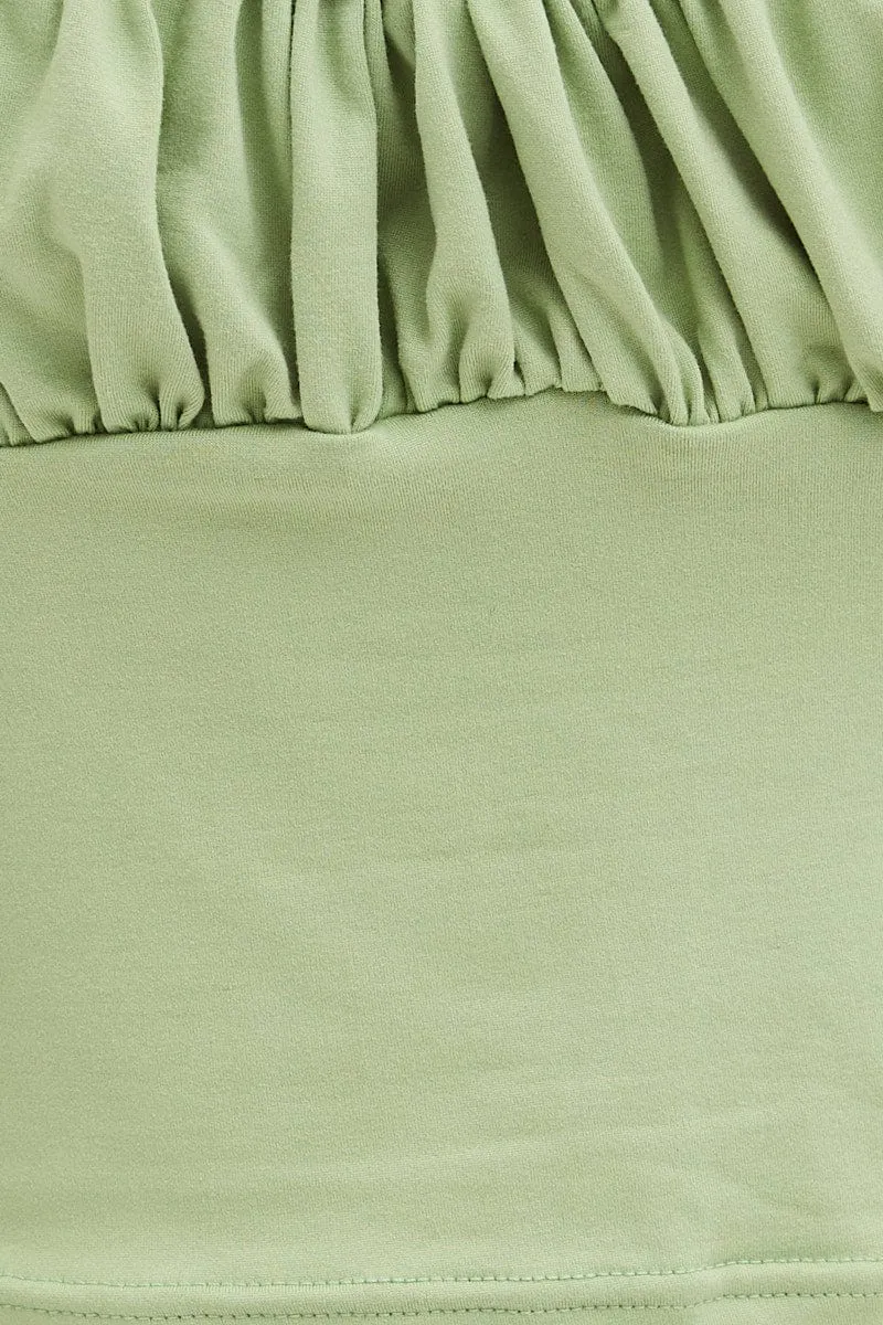 Green Bodice Top Long Sleeve