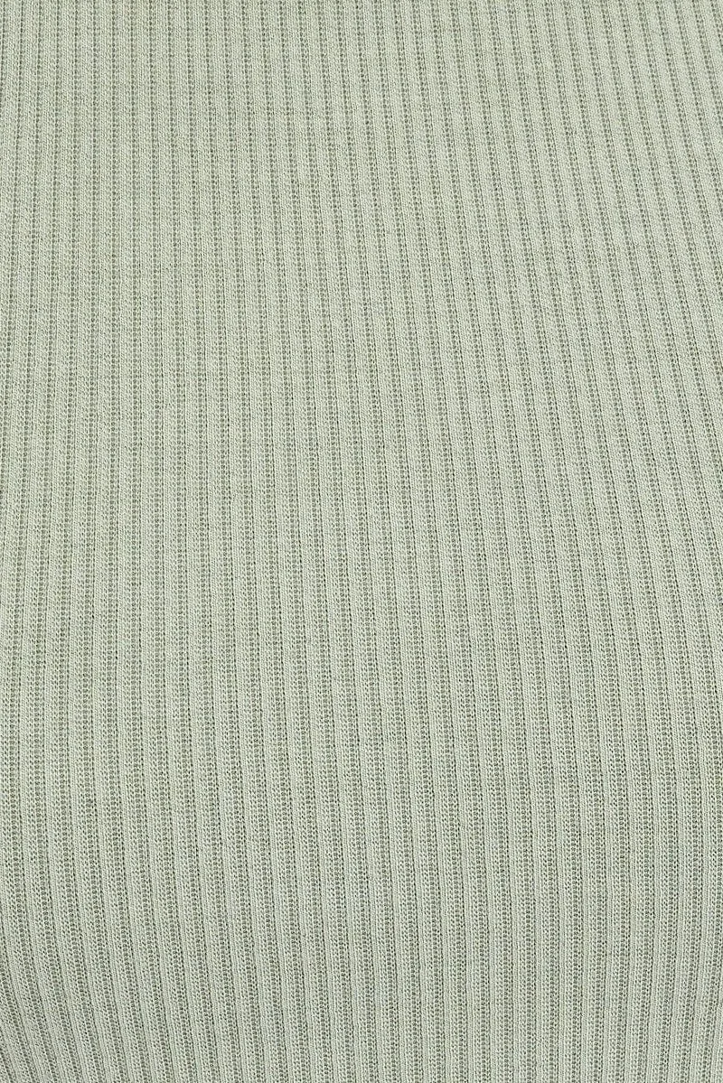 Green Tank Top Sleeveless Crew Neck Washed