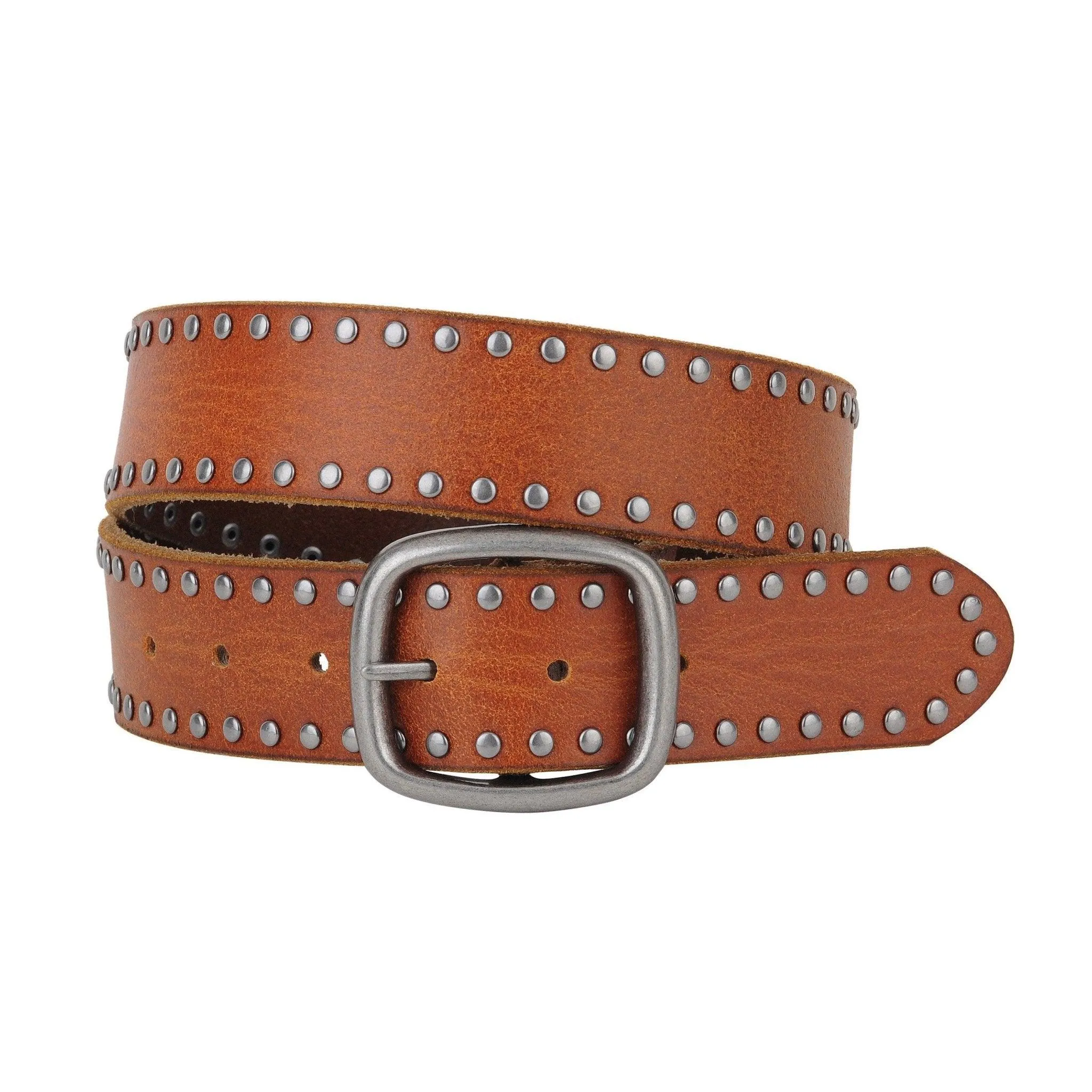 Grunge Stud Lined Leather Belt