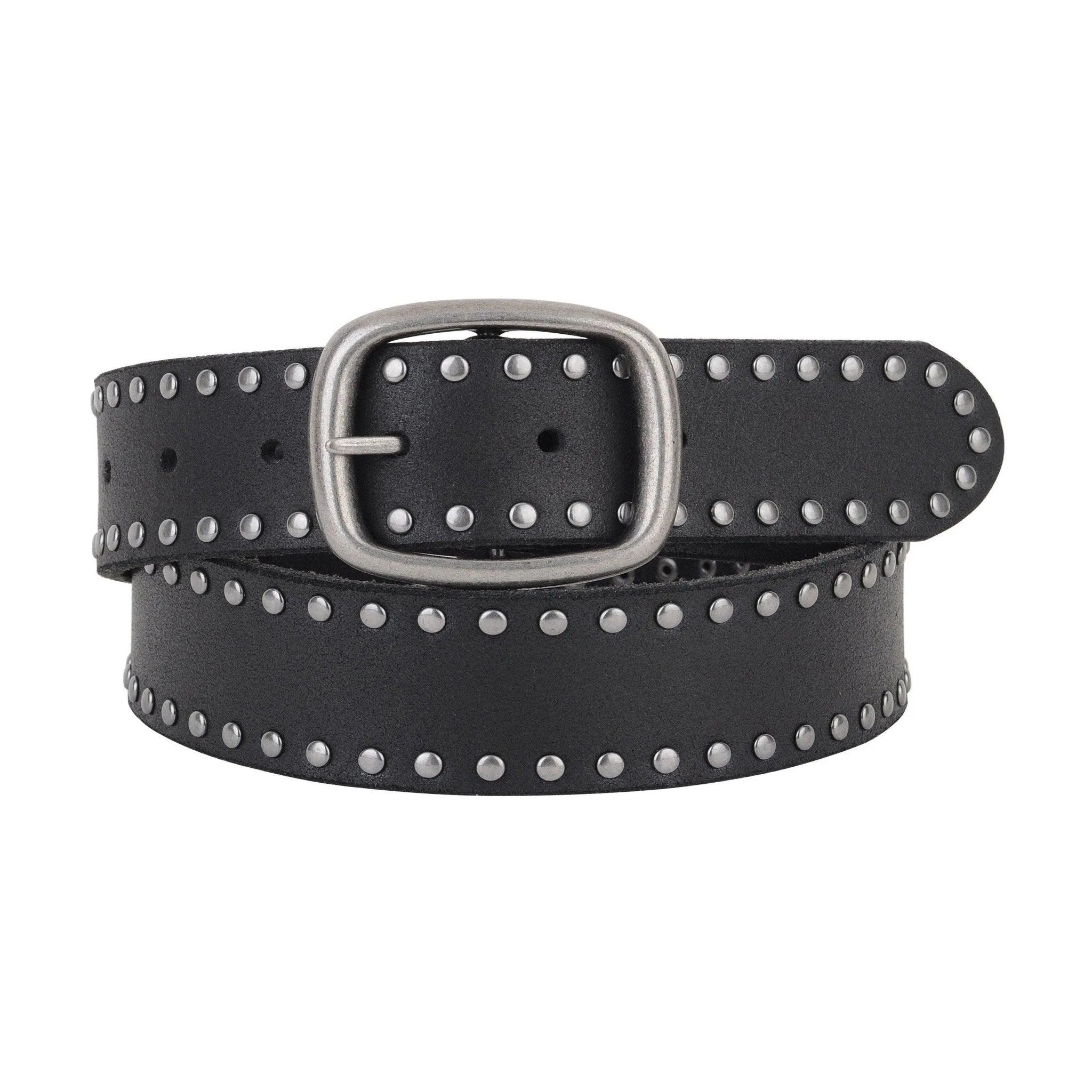 Grunge Stud Lined Leather Belt