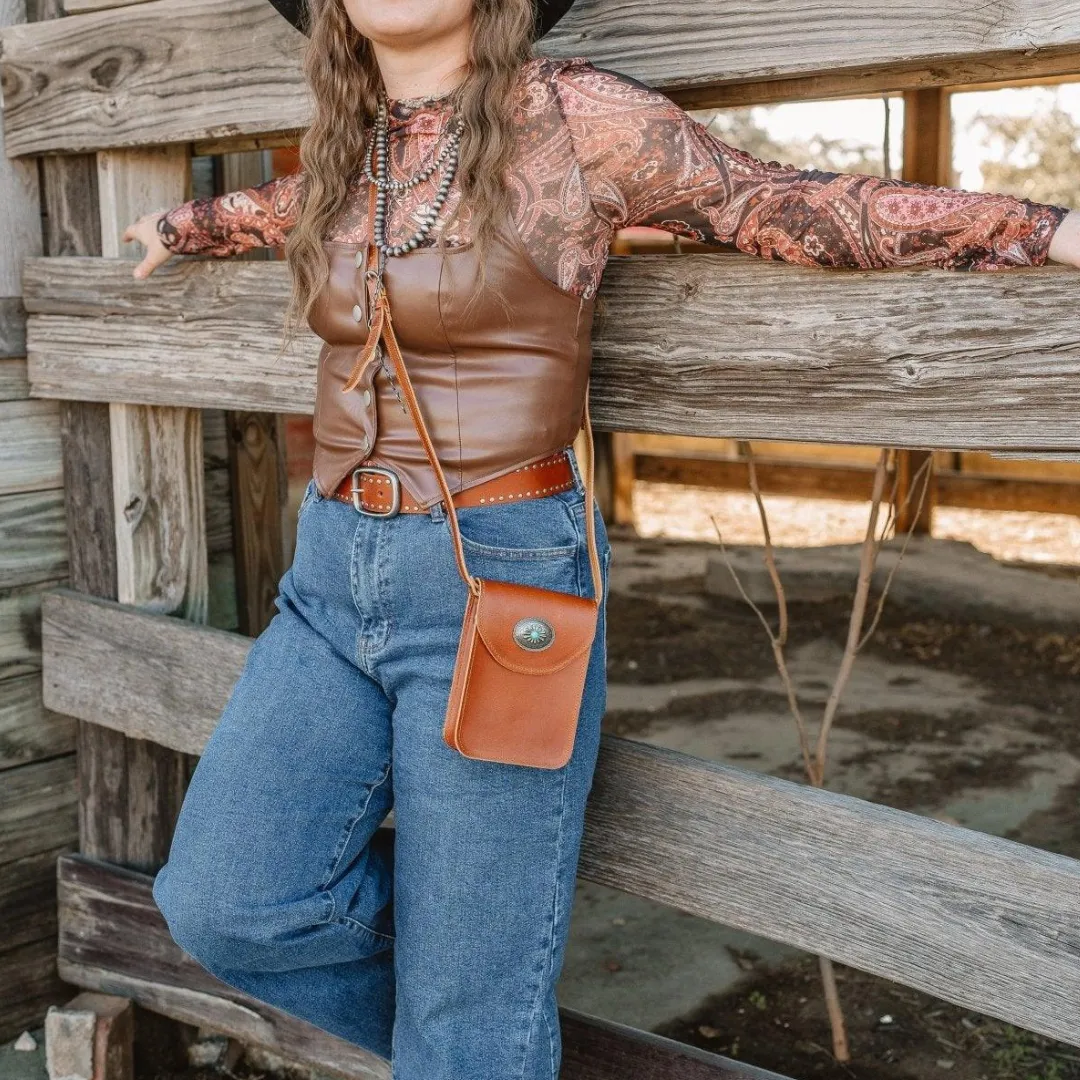 Grunge Stud Lined Leather Belt