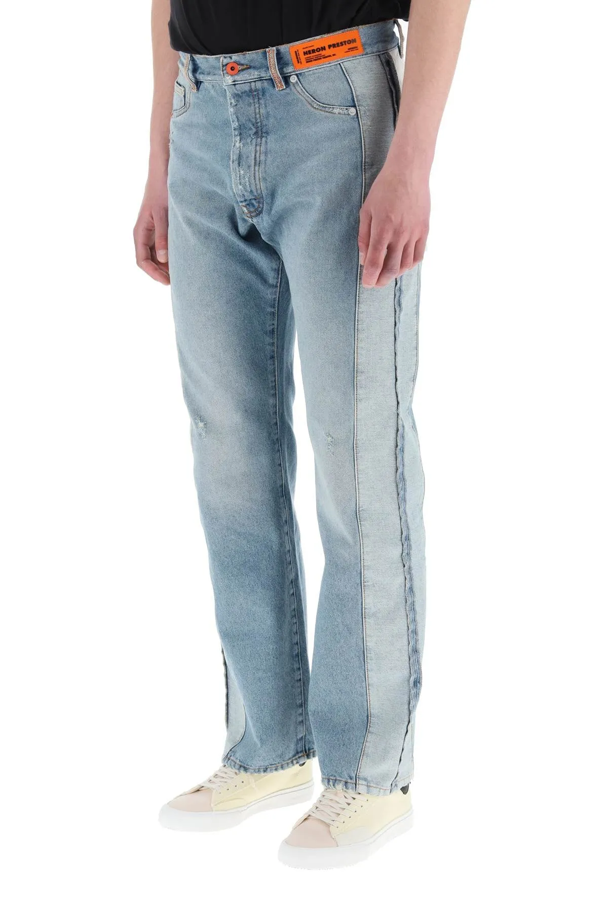 Heron Preston Faded-Effect Panelled Jeans