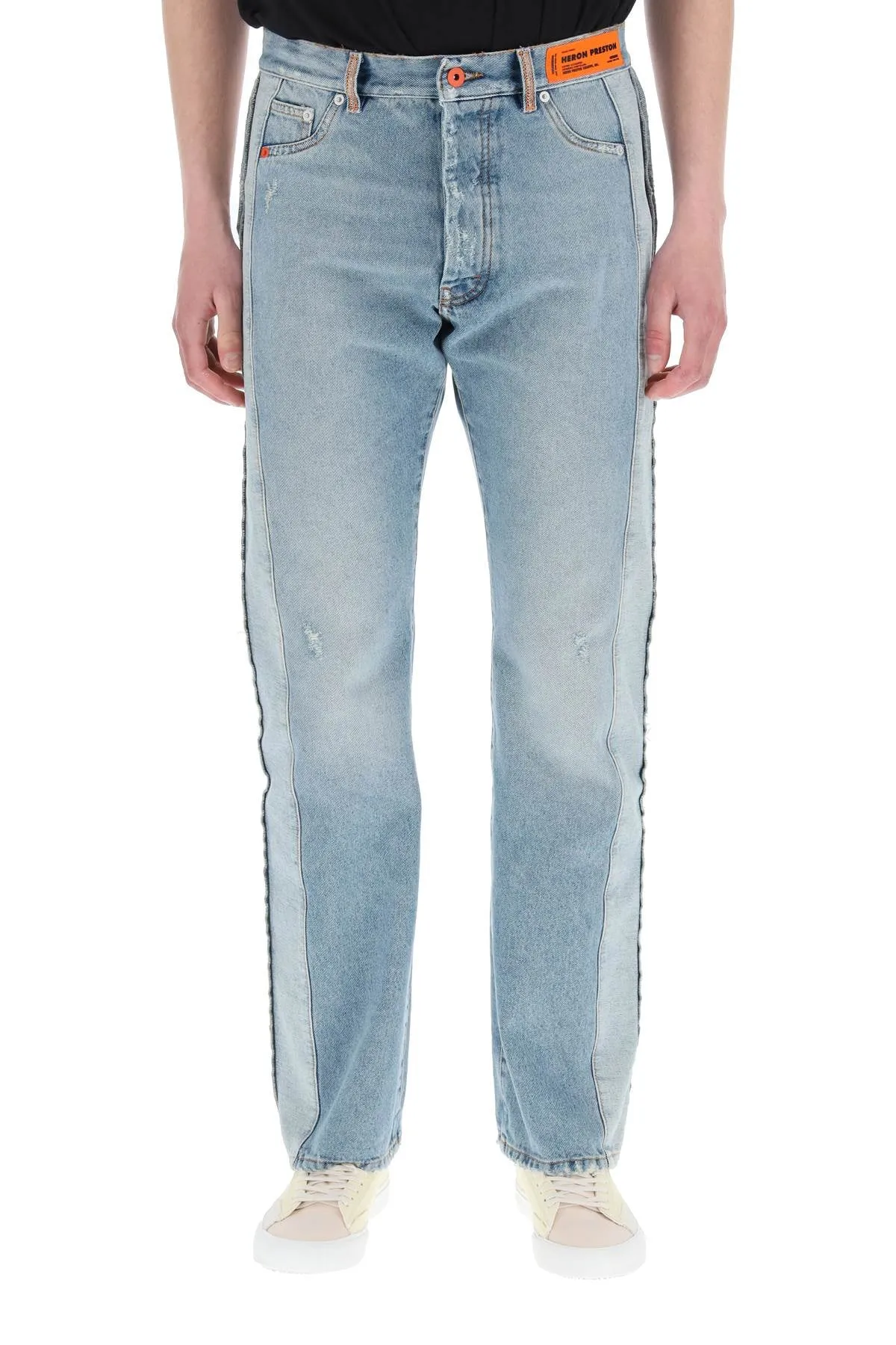 Heron Preston Faded-Effect Panelled Jeans