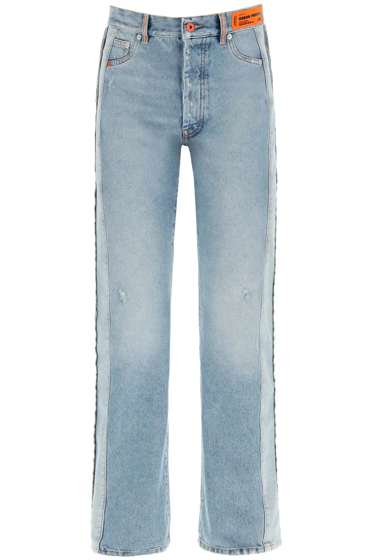 Heron Preston Faded-Effect Panelled Jeans