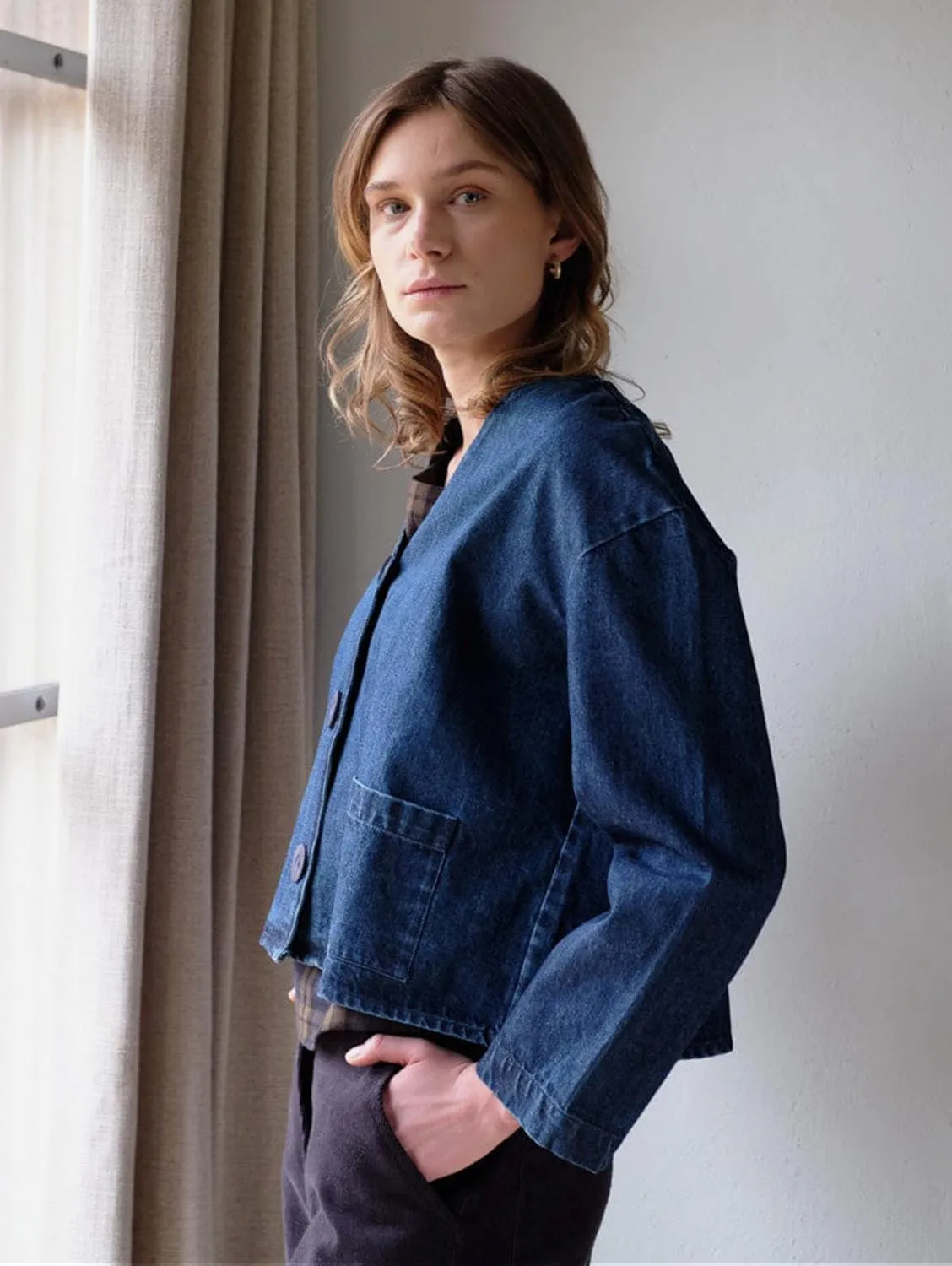 Irma Women's Relaxed Cotton Blouse | Denim