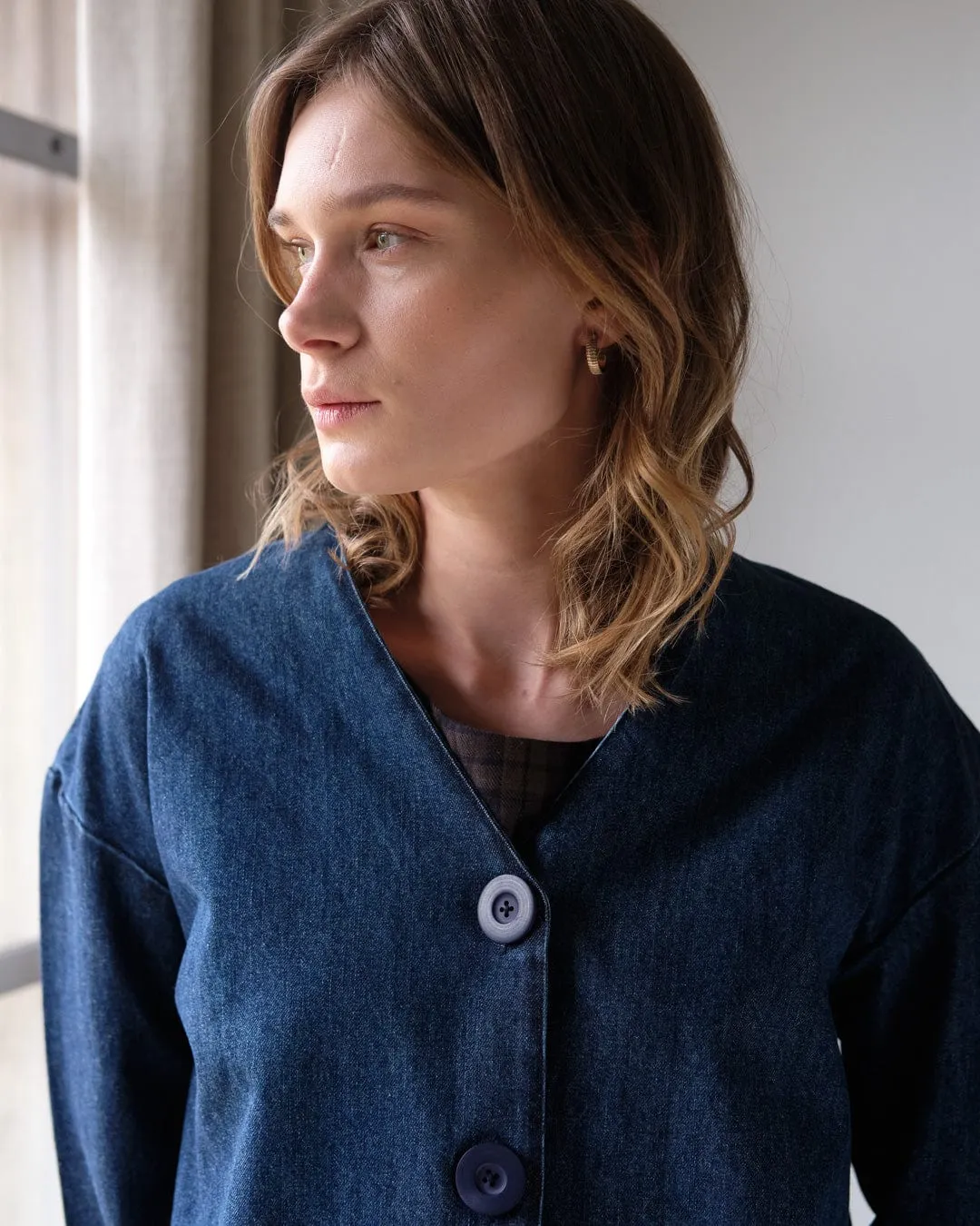 Irma Women's Relaxed Cotton Blouse | Denim