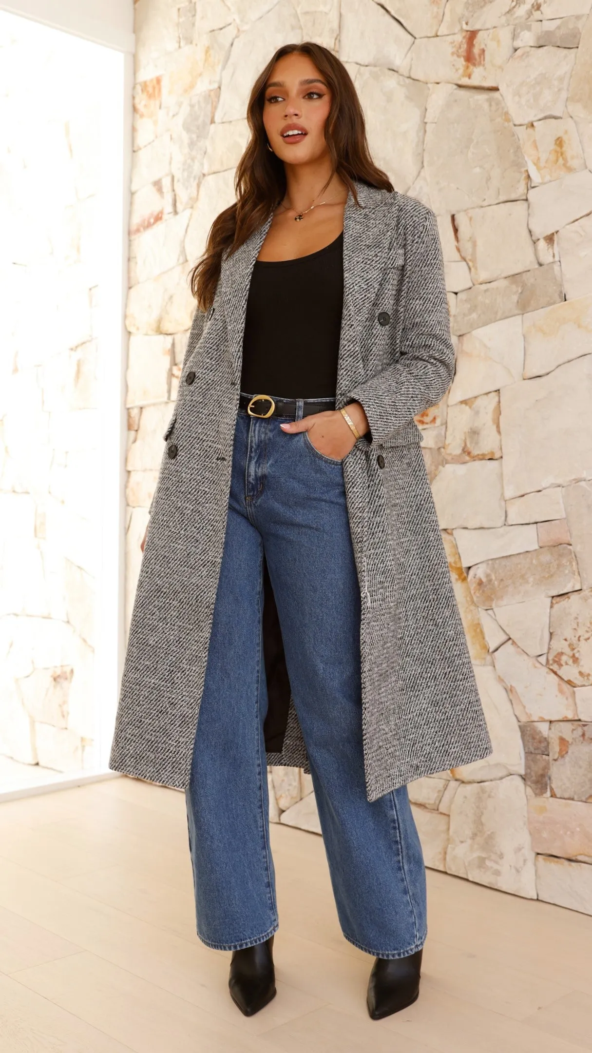 Jayla Longline Coat - Grey