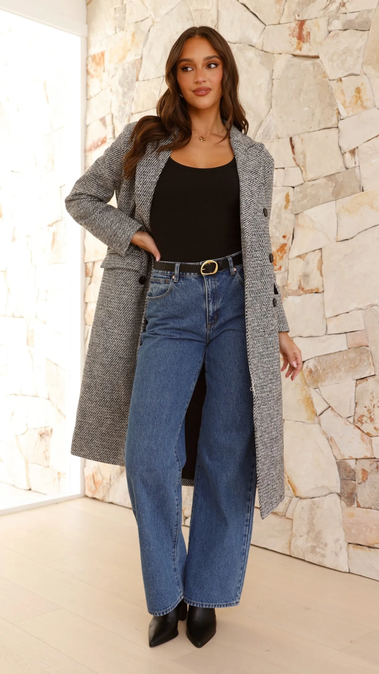 Jayla Longline Coat - Grey