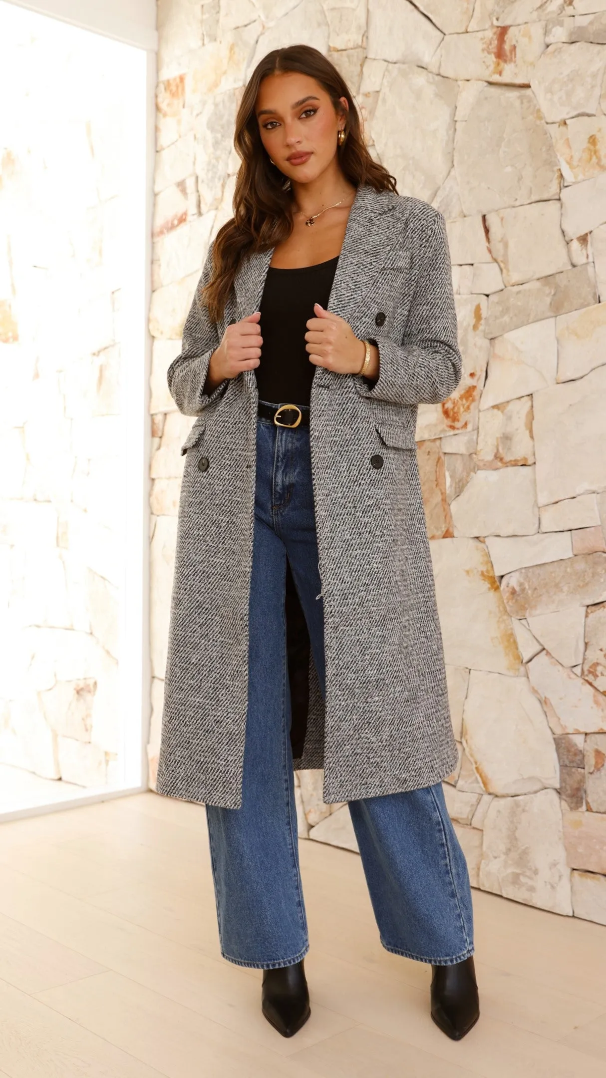 Jayla Longline Coat - Grey