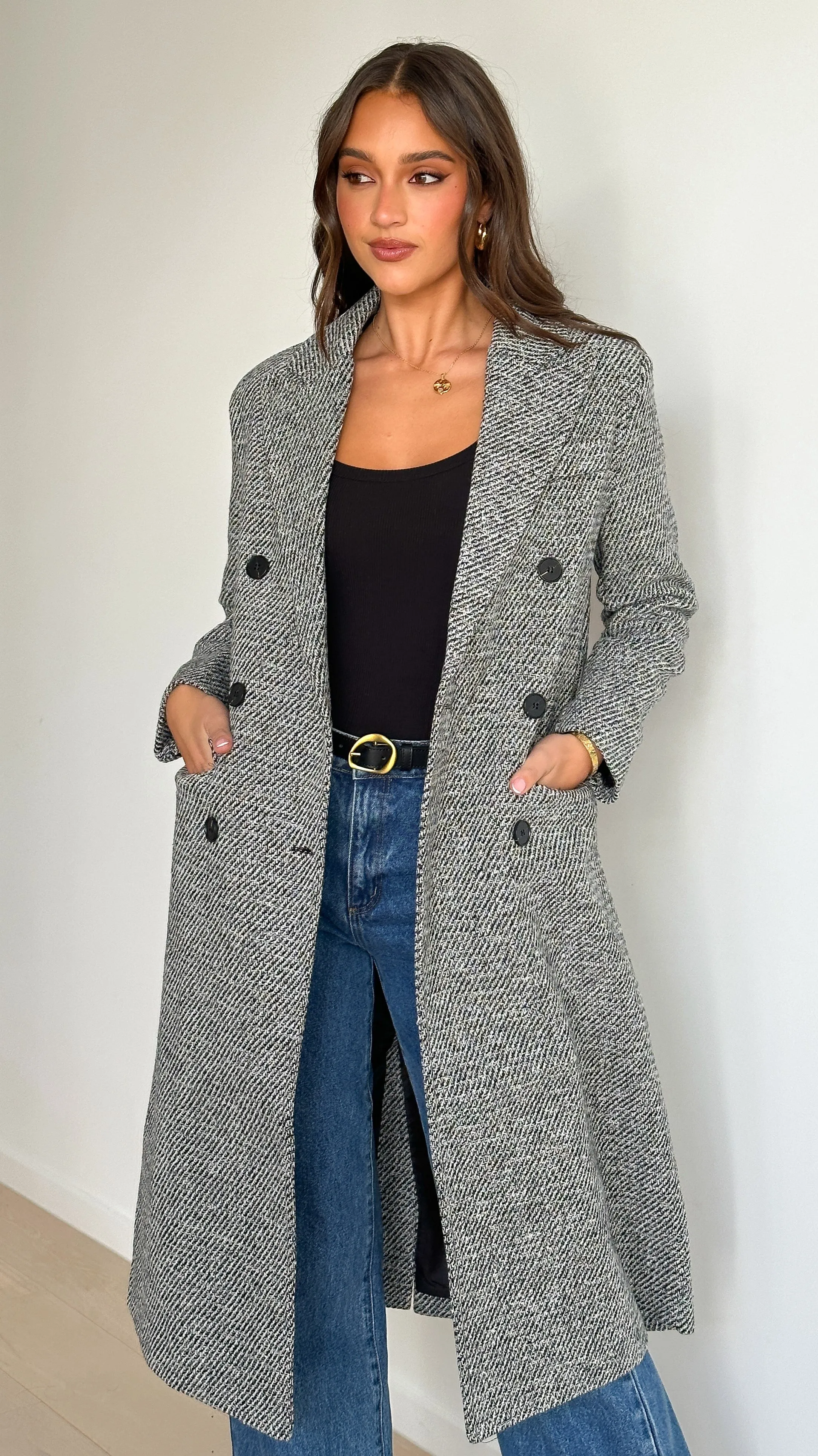 Jayla Longline Coat - Grey