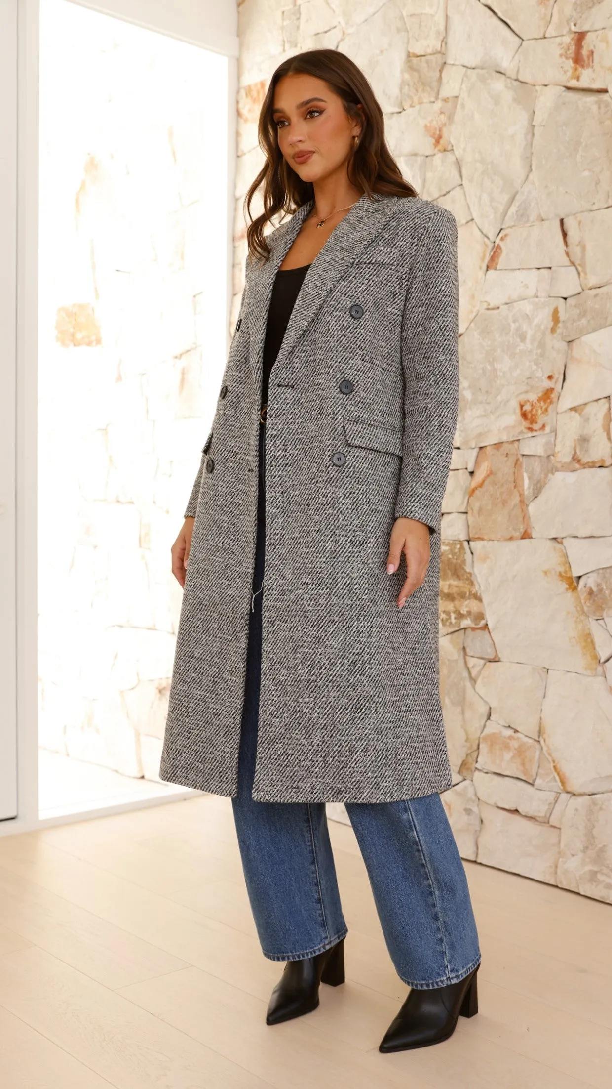 Jayla Longline Coat - Grey