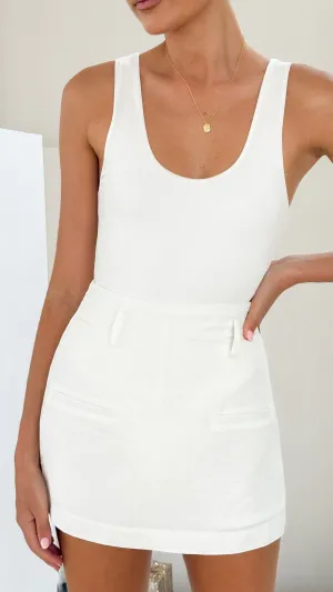 Jessica Skort - White Linen Blend