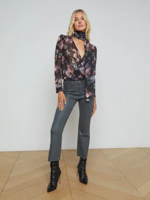 Kendra Coated Cropped Flare Jean