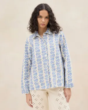 Kennedy Cream/Blue Printed Jacket