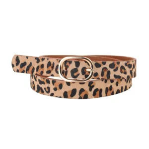 Leopard Print Skinny Belt