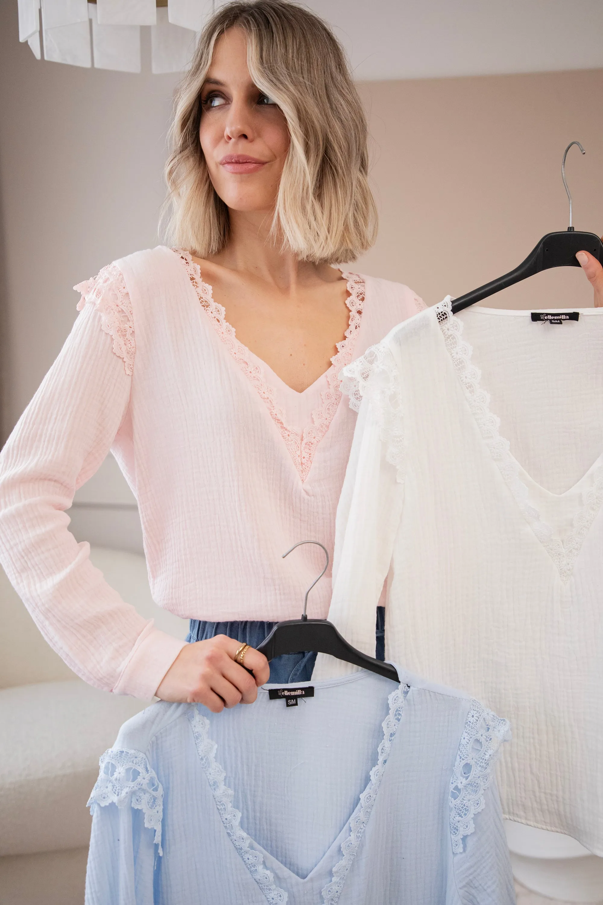 Love The Lace & Tetra Soft Blue - Blouse