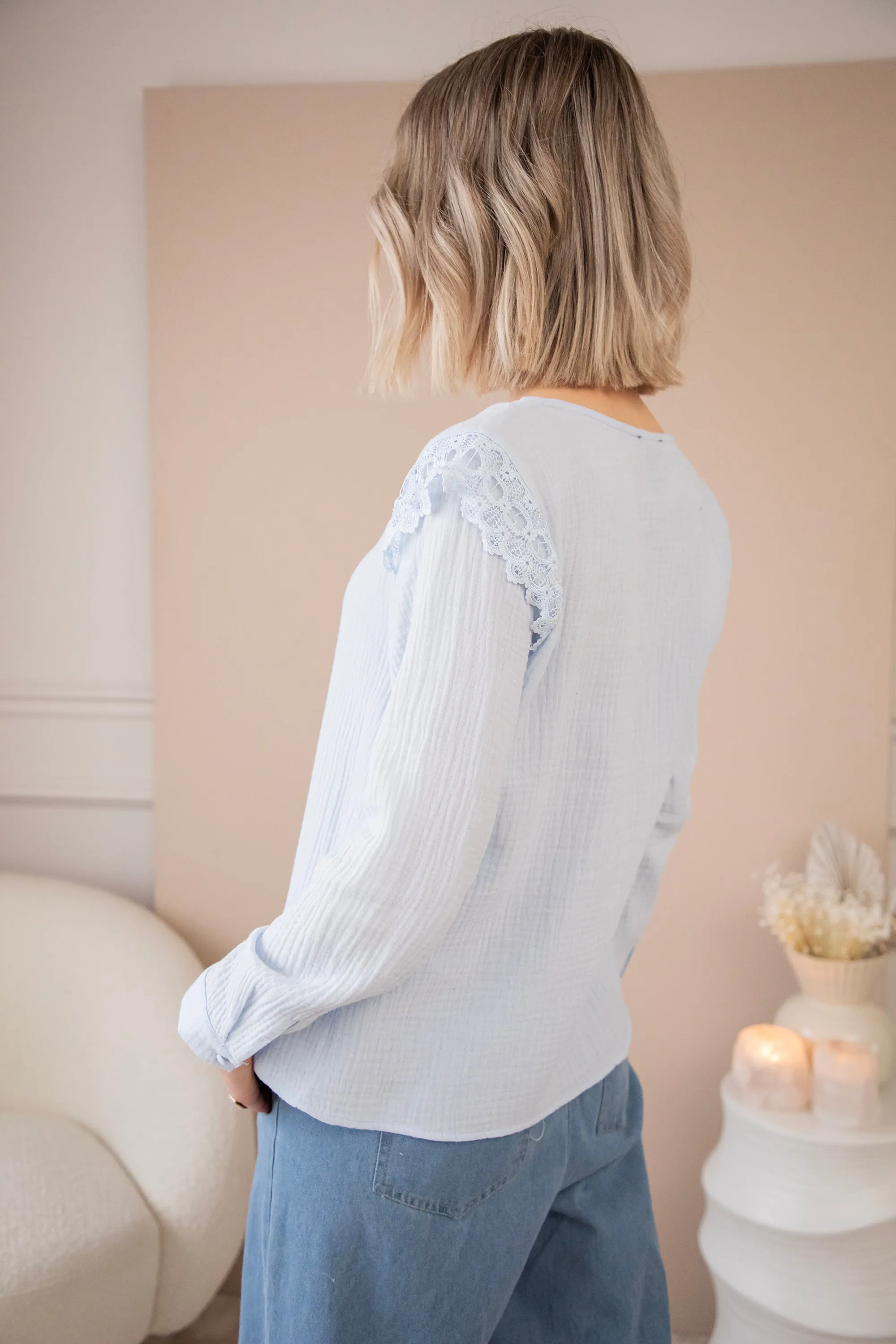 Love The Lace & Tetra Soft Blue - Blouse