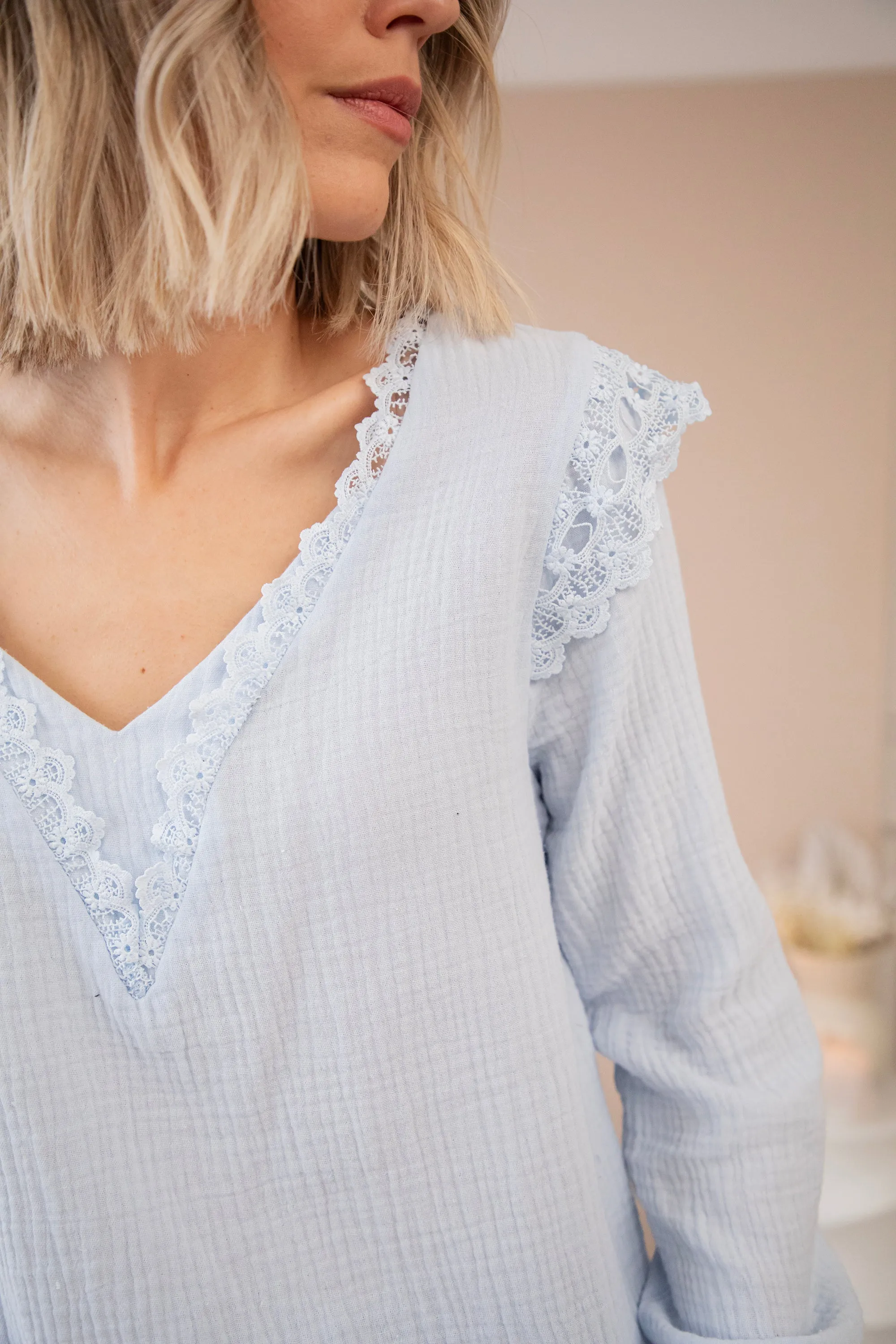 Love The Lace & Tetra Soft Blue - Blouse