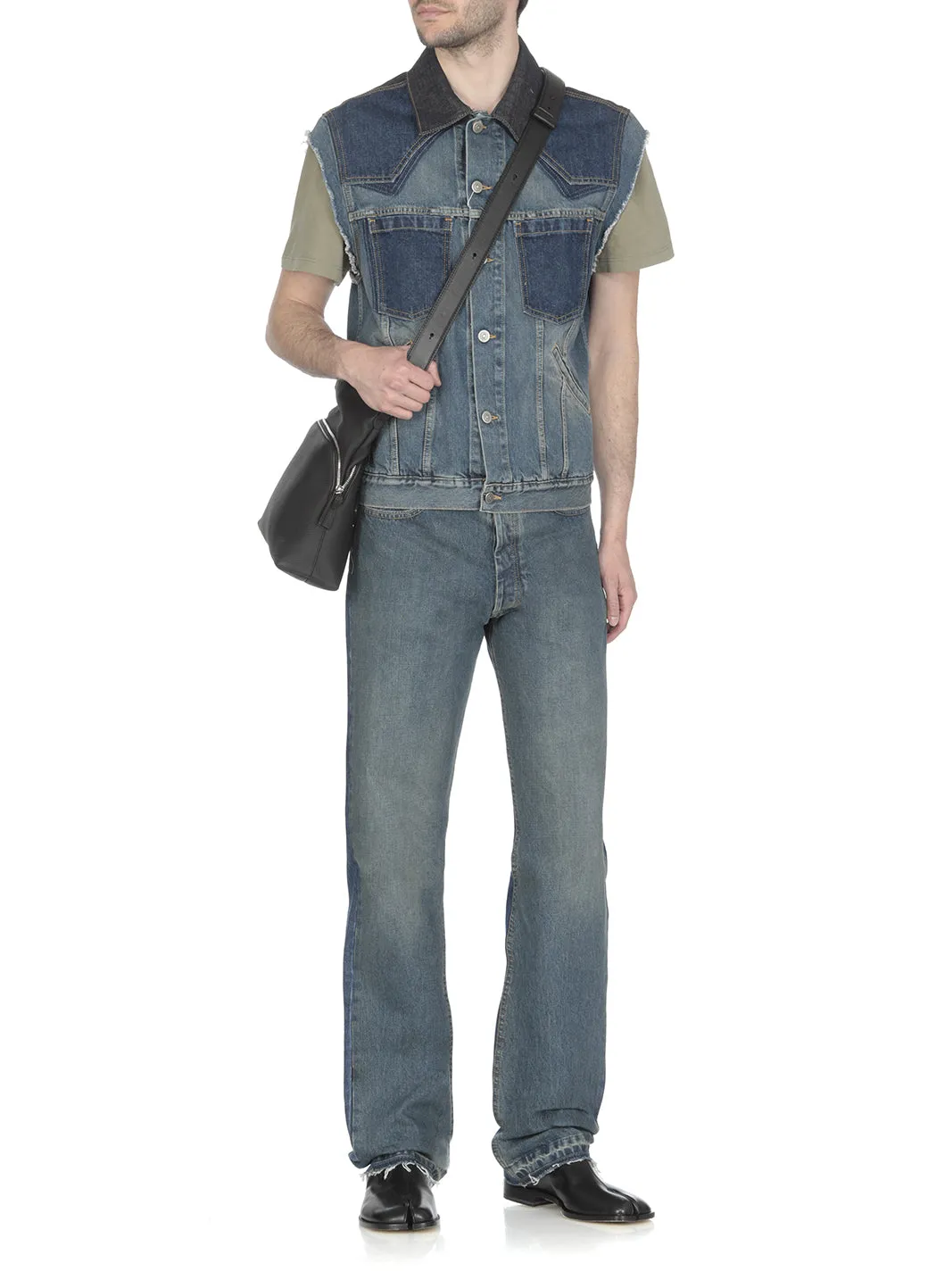 Maison Margiela Frayed Edge Sleeveless Denim Vest