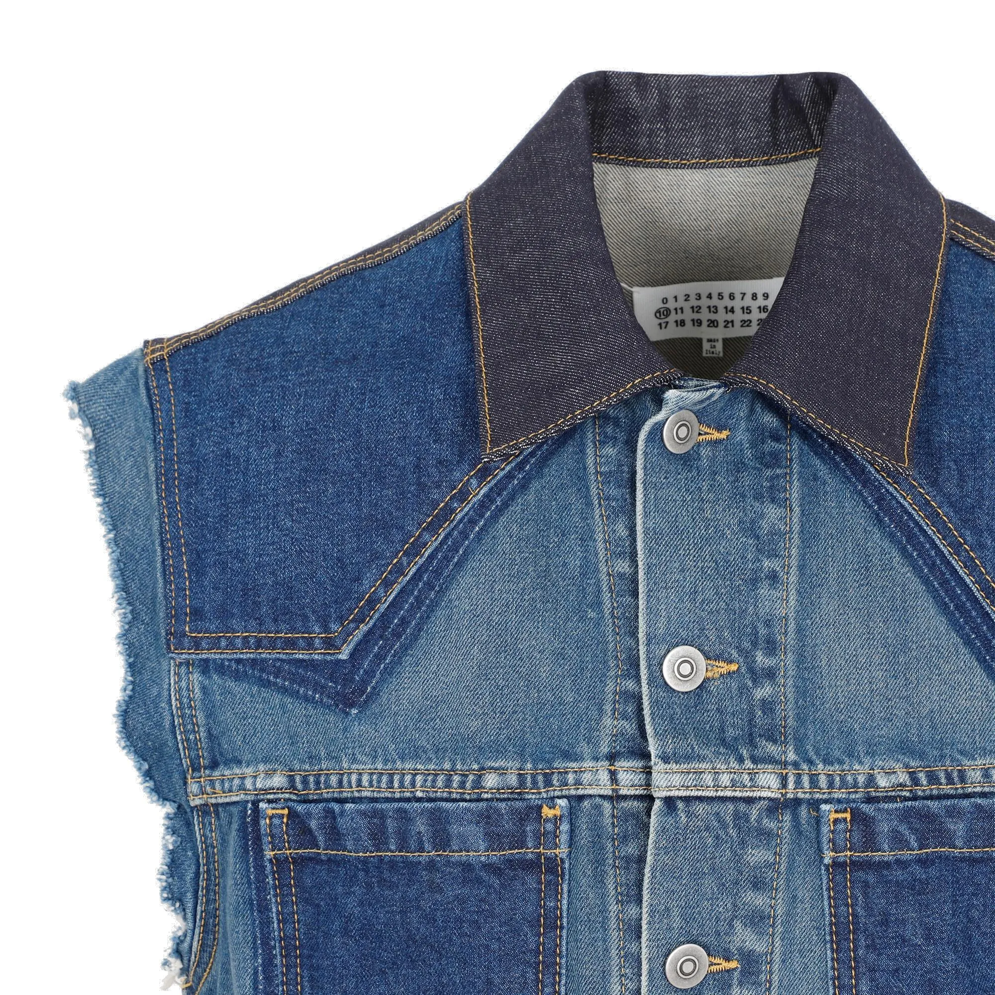 Maison Margiela Frayed Edge Sleeveless Denim Vest