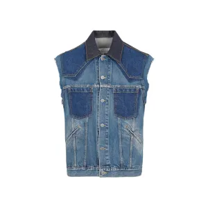 Maison Margiela Frayed Edge Sleeveless Denim Vest