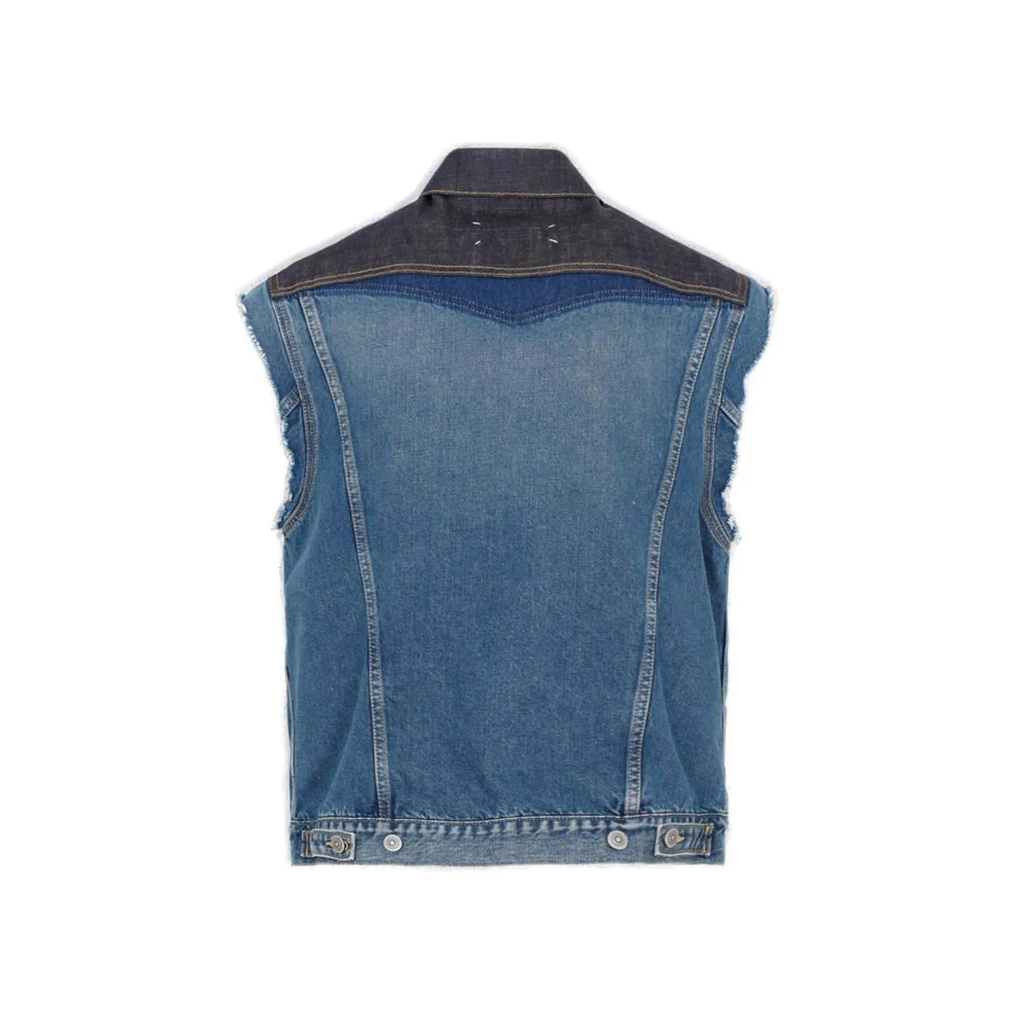 Maison Margiela Frayed Edge Sleeveless Denim Vest