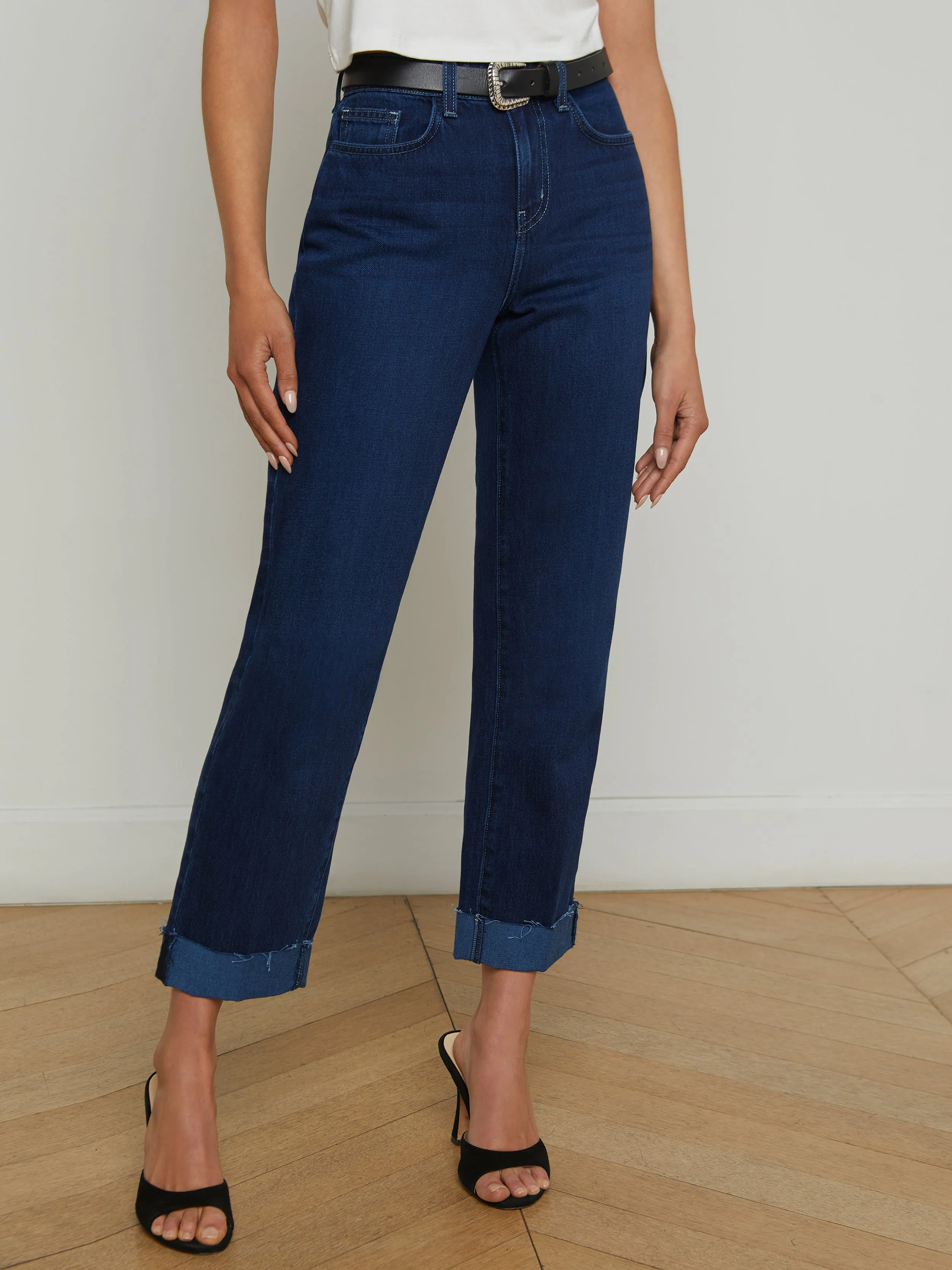 Maribel Cuffed Straight-Leg Jean