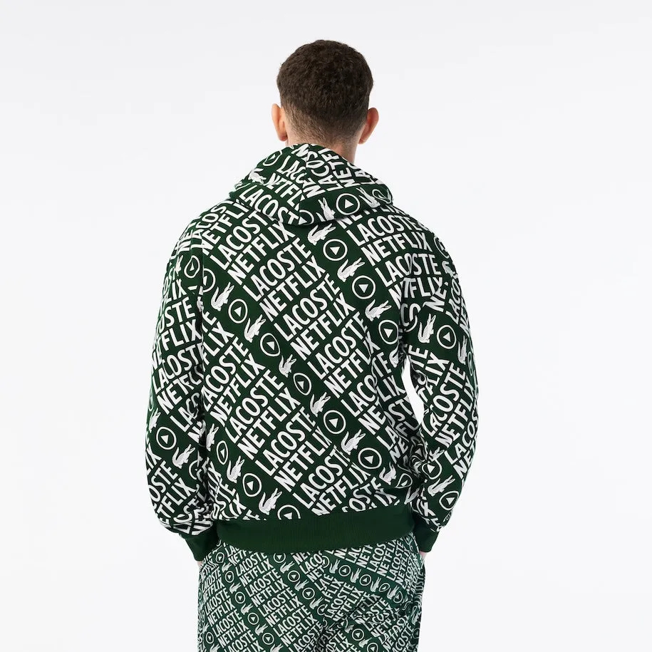 Men's Lacoste x Netflix Loose Fit Organic Cotton Sweatshirt Green/White