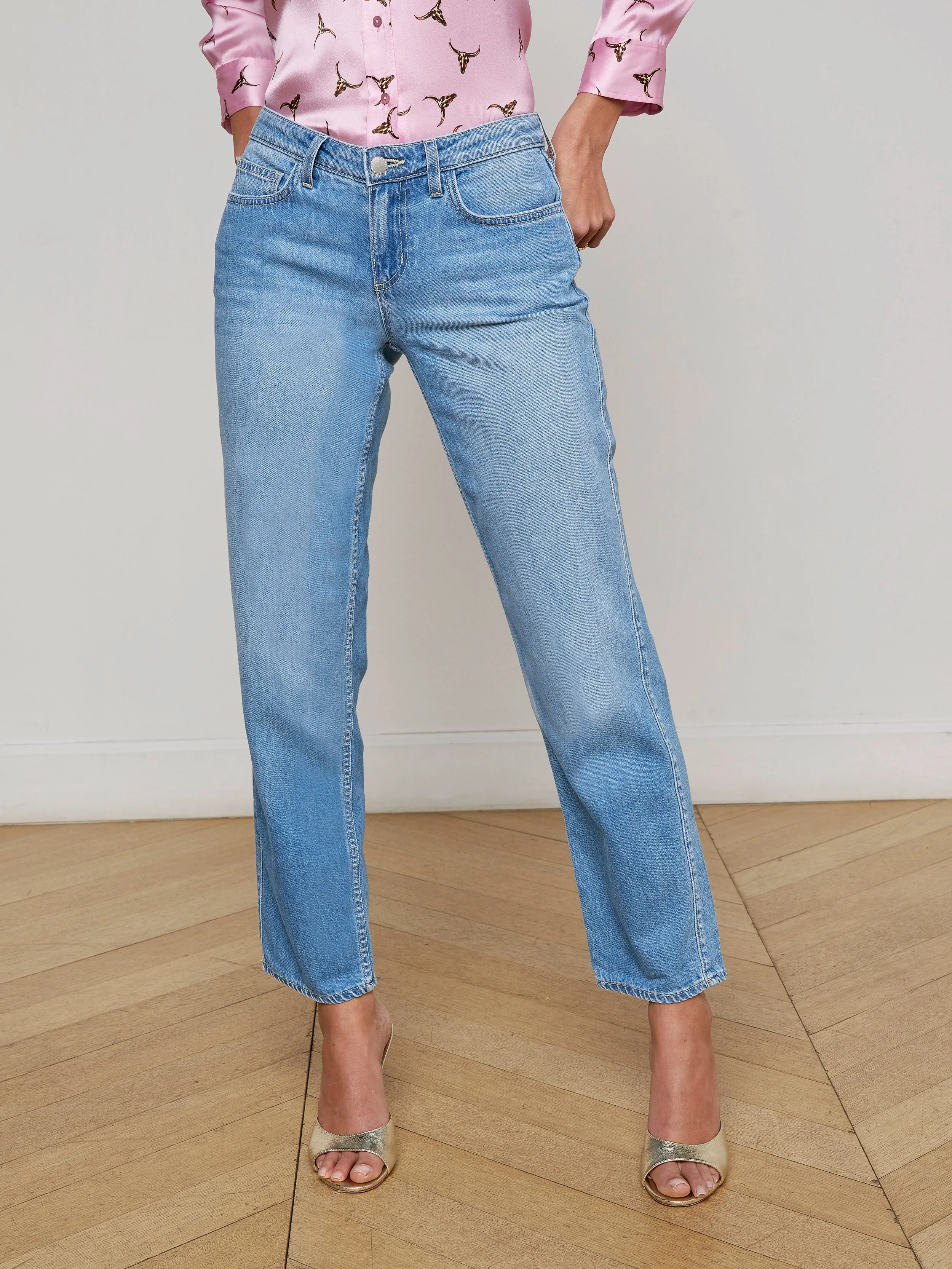 Nevia Slouchy Straight-Leg Jean