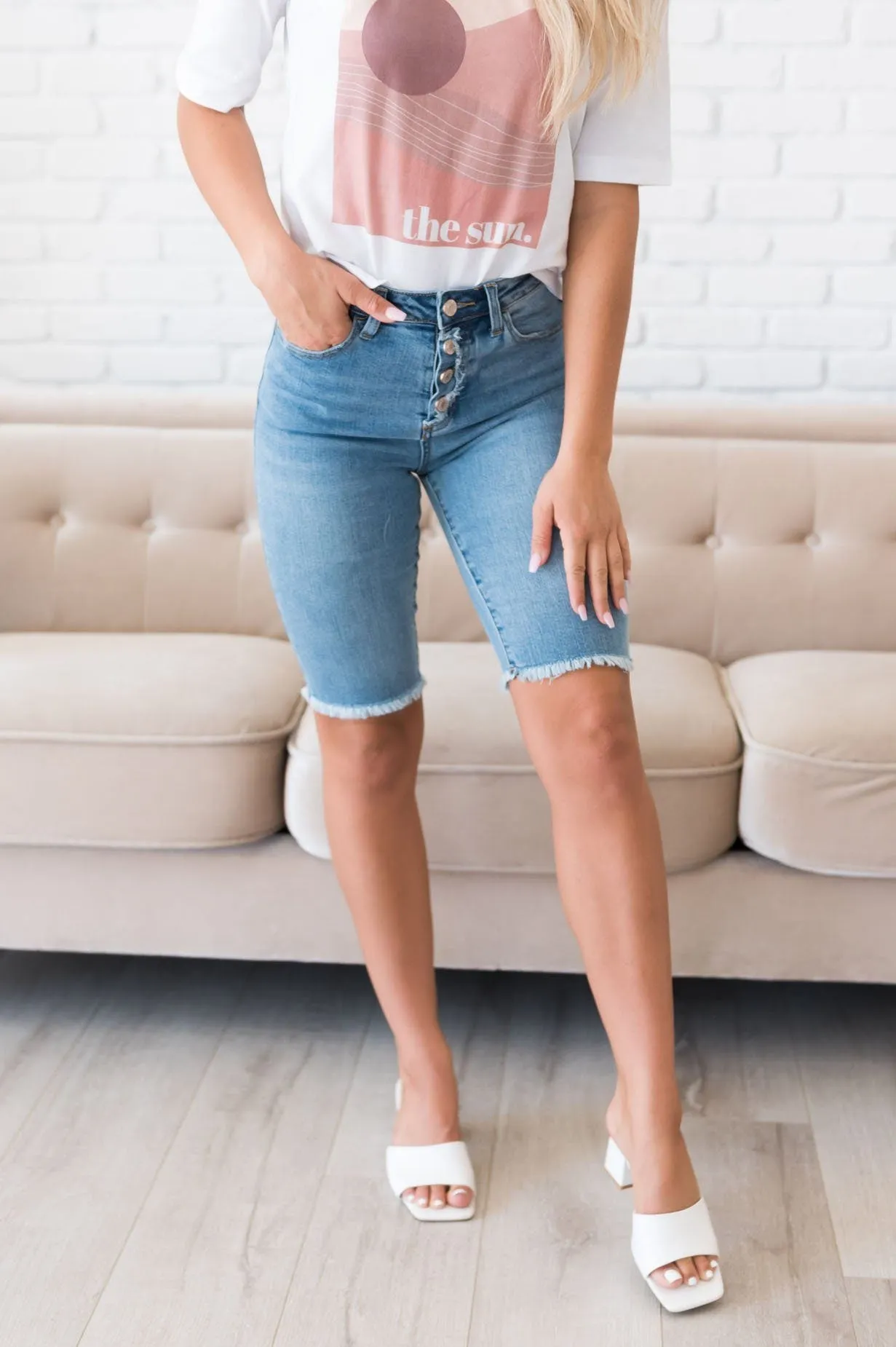 Over The Edge High Rise Bermuda Shorts