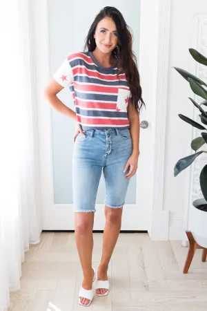 Over The Moon High Rise Bermuda Shorts