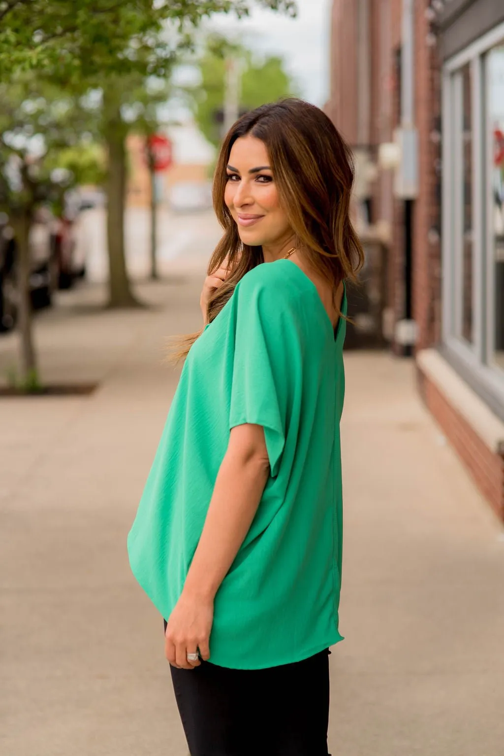 Oversized Relaxed V Blouse