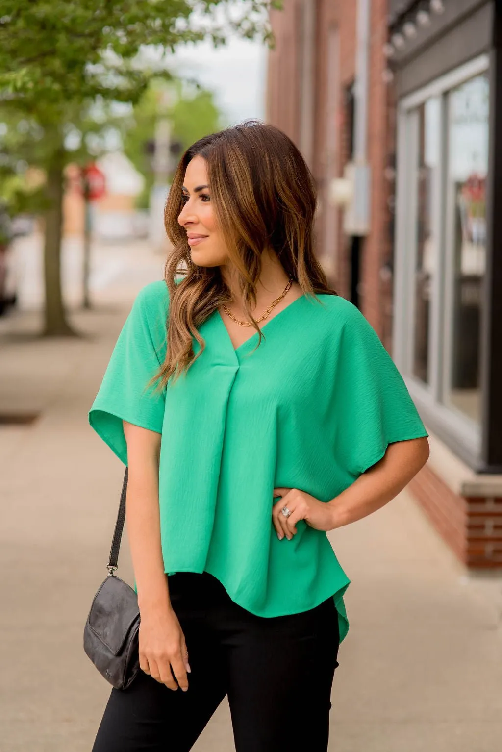 Oversized Relaxed V Blouse