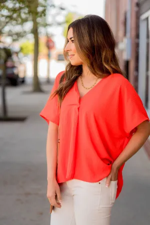 Oversized Relaxed V Blouse