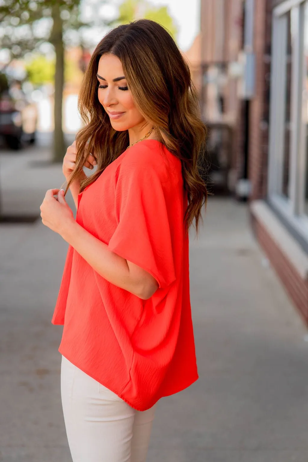 Oversized Relaxed V Blouse