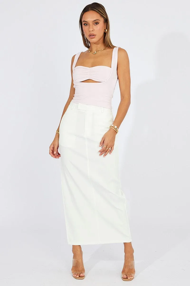 Pink Crop Top Short Sleeveless