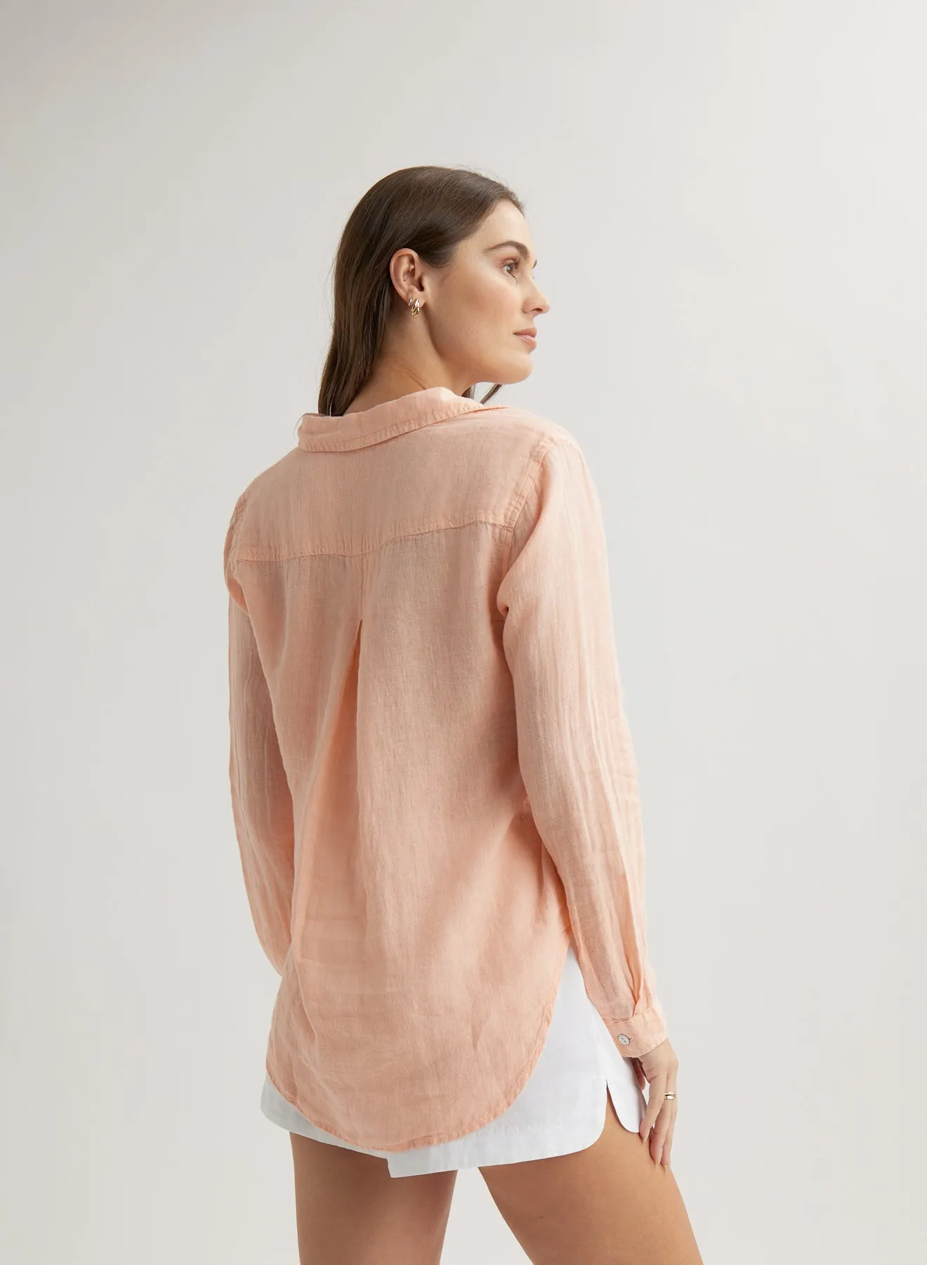 Pocket Button Down - Peach Fizz