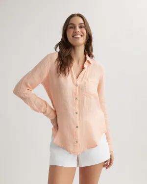 Pocket Button Down - Peach Fizz